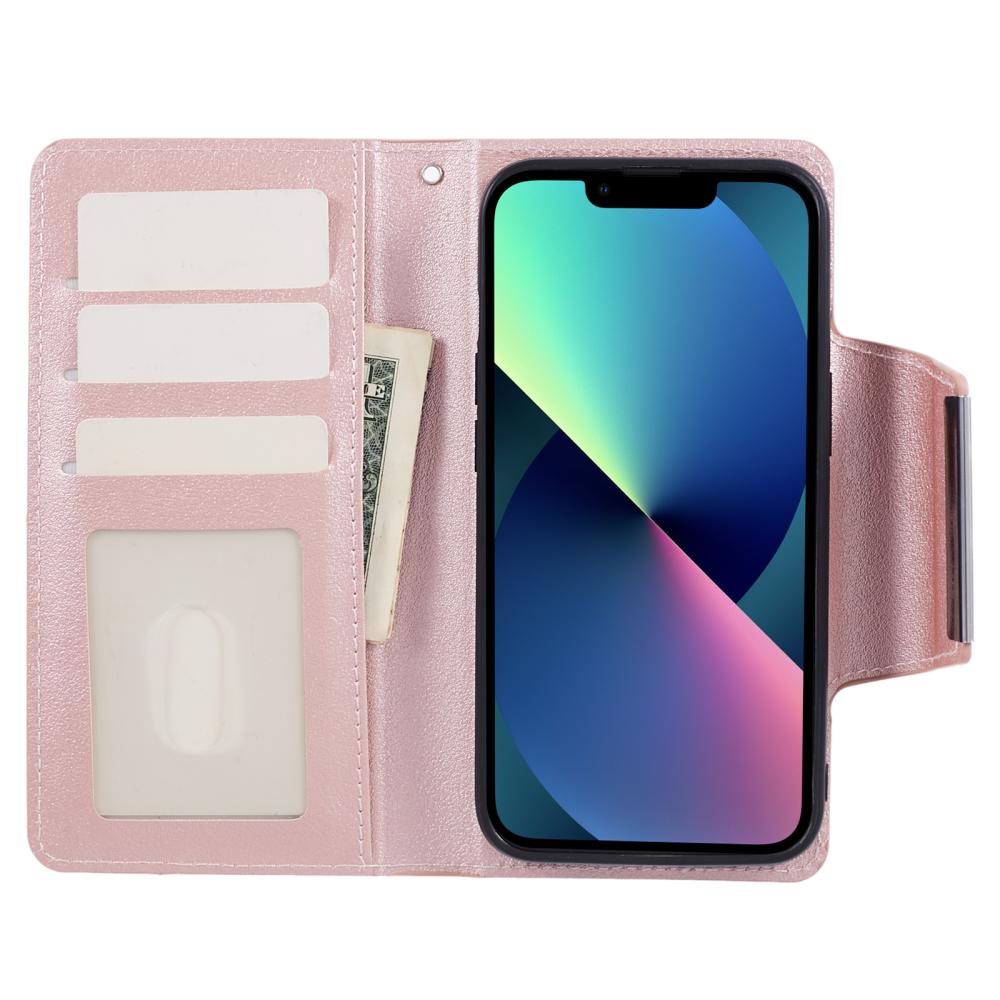  iPhone 13 - 2in1 Läder Magnet Fodral / Skal - Roséguld