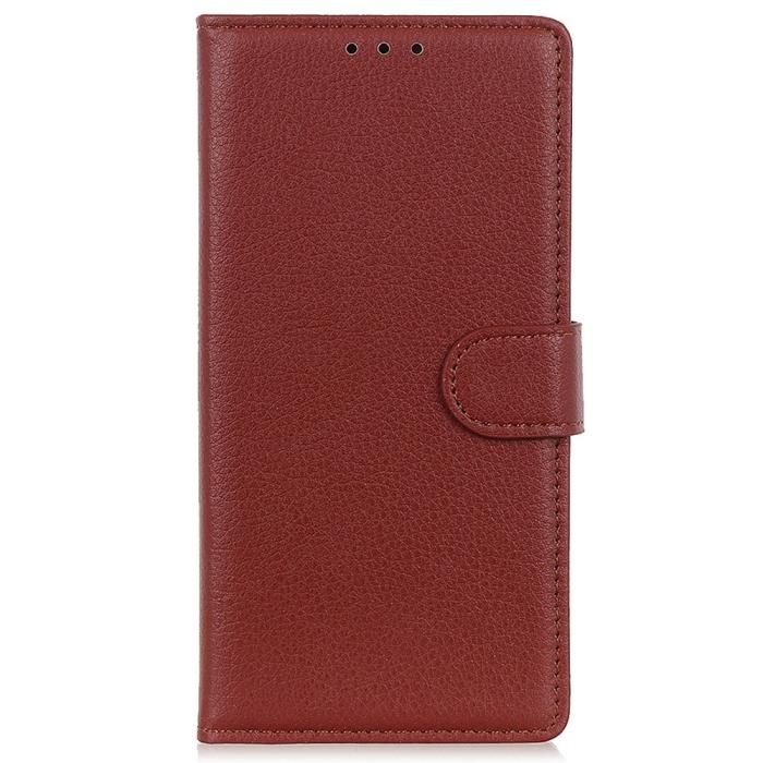 Bild 6,  Samsung Galaxy S23 Ultra Fodral Litchi Läder Brun