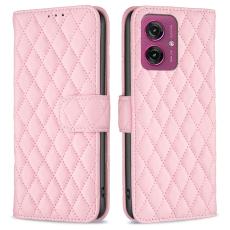  Motorola Moto G55 5G Fodral Diamond L&auml;der Rosa