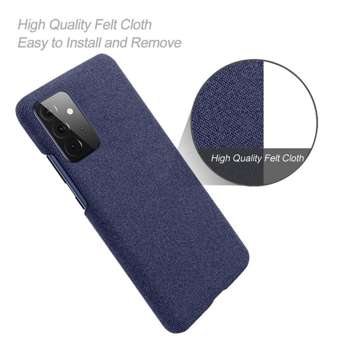 Bild 4, KSQ Samsung Galaxy A72 - KSQ Tygbelagt Skal - Blå