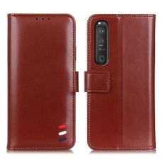  Sony Xperia 1 III - Tri-Color L&auml;der Fodral - Brun
