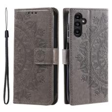  Samsung Galaxy A34 5G Fodral Mandala L&auml;der Gr&aring;