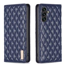 BINFEN BINFEN Galaxy A35 5G Fodral Flip Diamond L&auml;der Bl&aring;