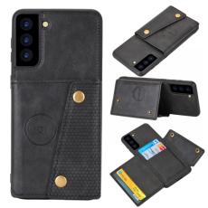  Samsung Galaxy S21 FE Skal Med Kortfack Och Magnet Svart