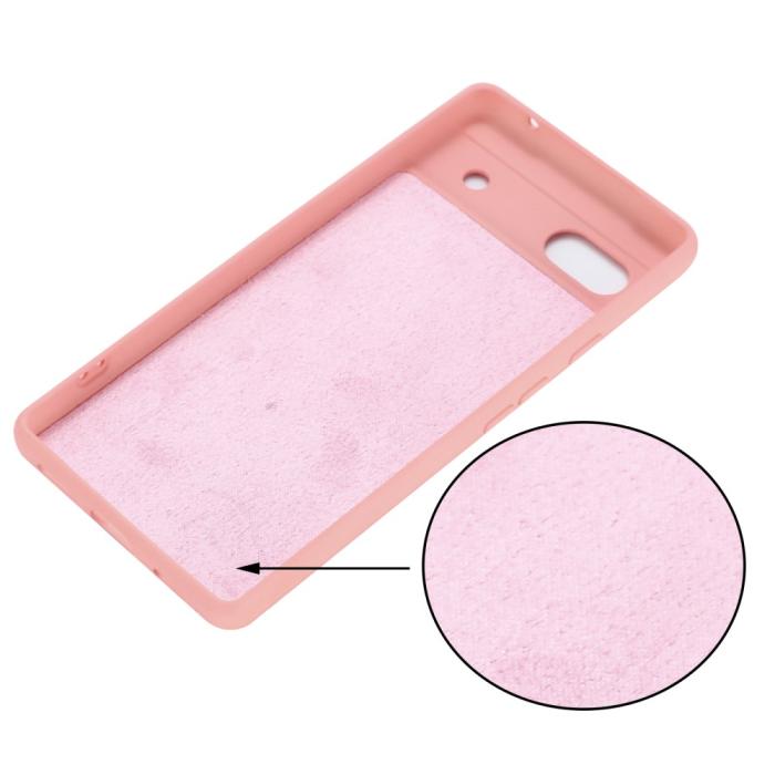 Bild 4,  Google Pixel 7A Skal Liquid Silikon Med Strap Rosa