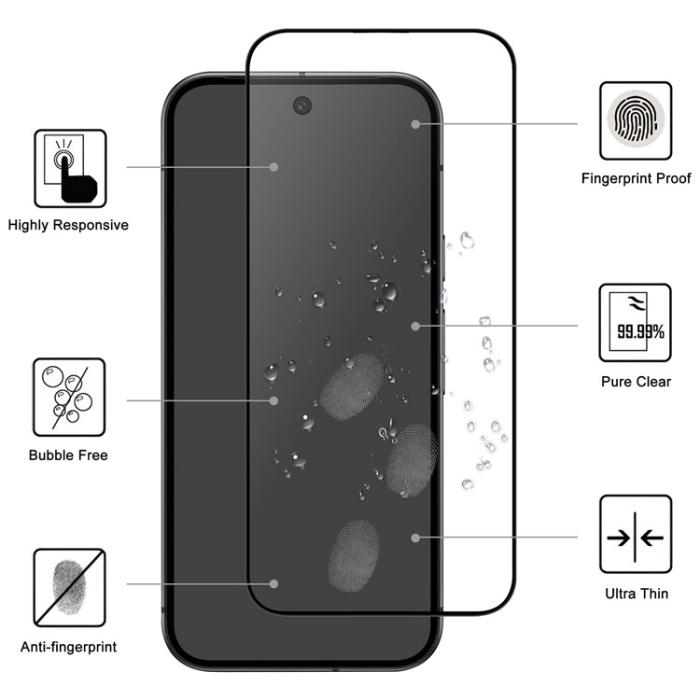 Bild 2,  Google Pixel 10 Pro XL Skärmskydd Heltäckande Härdat Glas