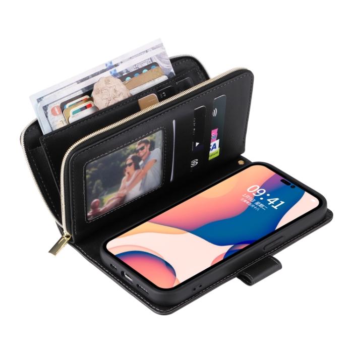 Bild 6,  iPhone 14 Pro Fodral 9-Kort Multifunktionell Svart