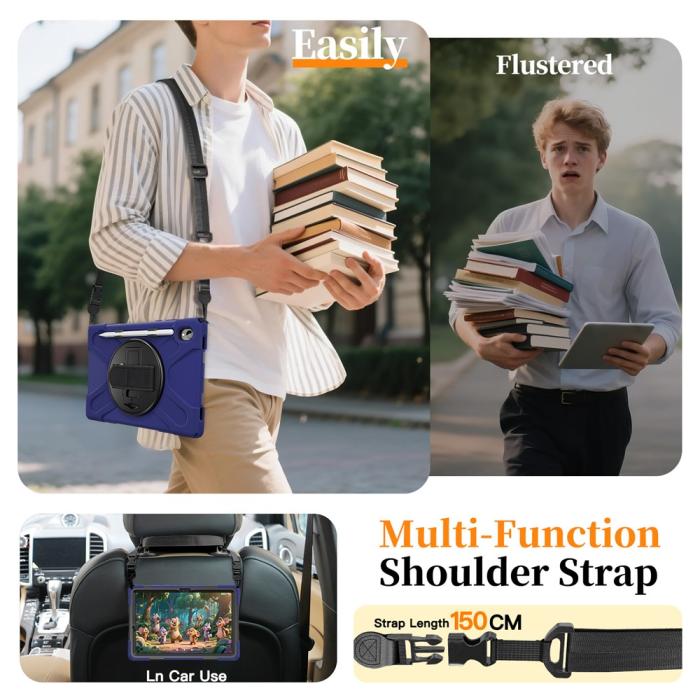 Bild 6,  Samsung Galaxy Tab S11 Skal Shockproof Hybrid Kickstand Mörk Blå