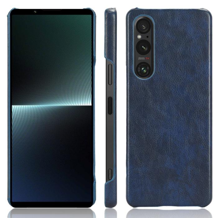 Bild 5,  Sony Xperia 1 V Skal Slim Läder Blå
