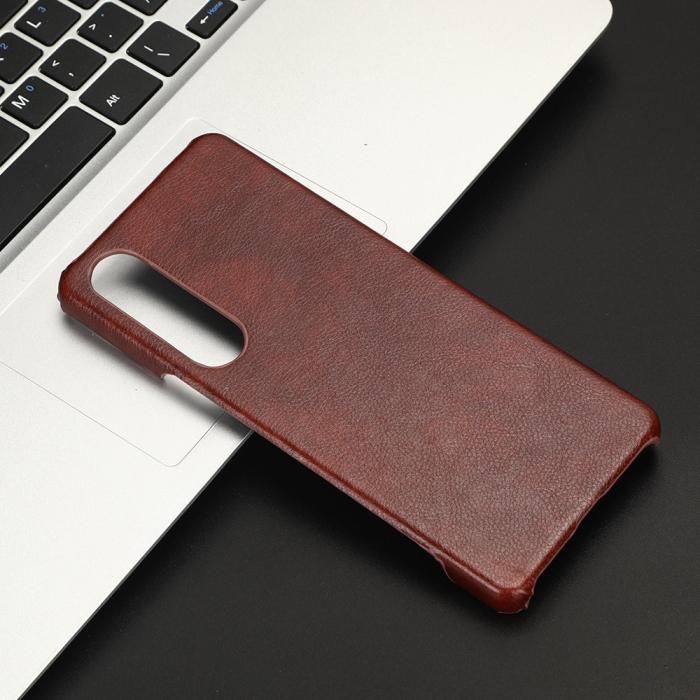 Bild 4,  Sony Xperia 1 V Skal Slim Läder Brun