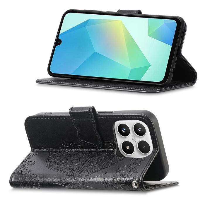 Bild 2,  Xiaomi 17 Fodral Läder Fjäril Svart