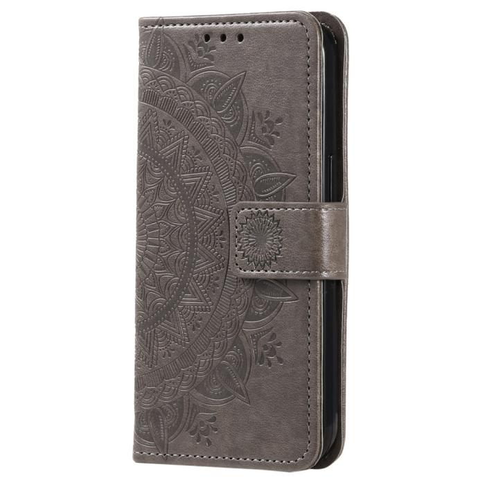 Bild 5,  Samsung Galaxy A34 5G Fodral Mandala Läder Grå