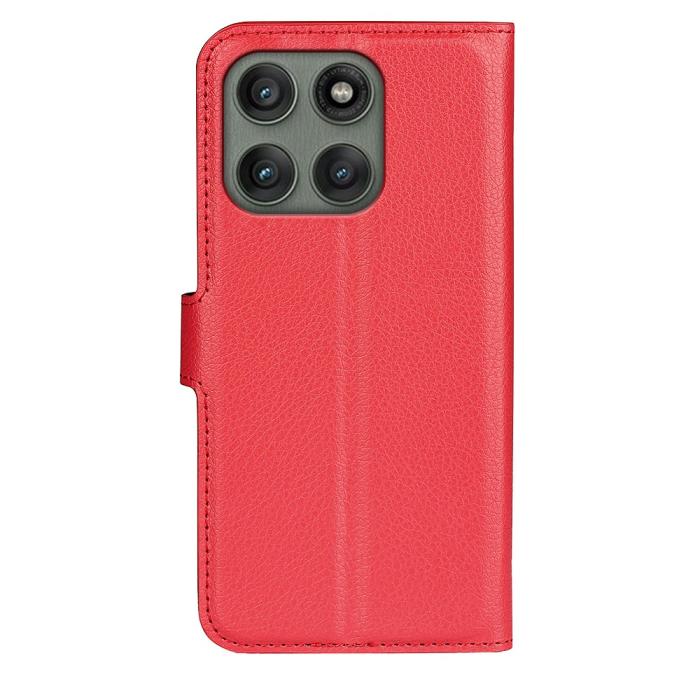 Bild 3,  Motorola Edge 60 Pro Fodral Litchi Läder Röd