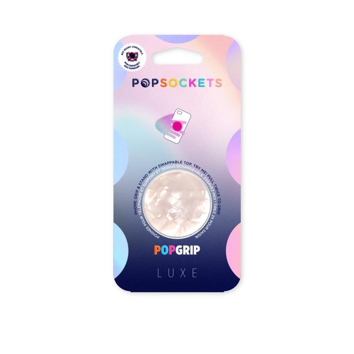 Bild 2, PopSockets PopSockets Avtagbart Grip med Ställfunktion LUXE Acetate Pearl White