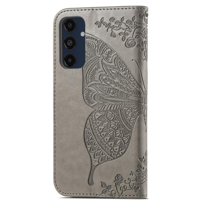 Bild 5,  Samsung Galaxy A16 Fodral Med Fjäril Tryck Grå