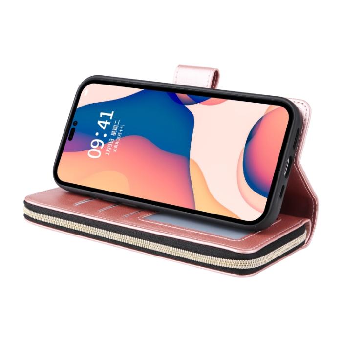 Bild 5,  iPhone 14 Pro Fodral 9-Kort Multifunktionell Roséguld