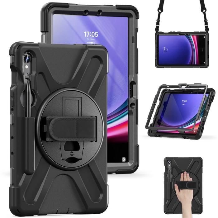 Bild 3,  Galaxy Tab S10 Lite/S10 FE/S9 FE/S9/S8/S7 Skal 360° Hybrid Svart