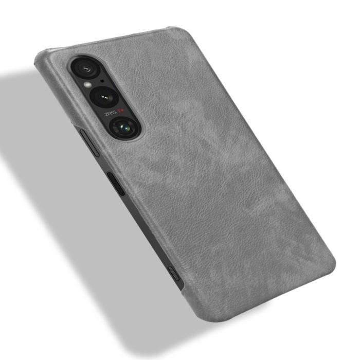 Bild 3,  Sony Xperia 1 V Skal Slim Läder Grå