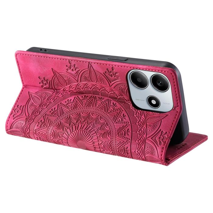 Bild 3,  Xiaomi Redmi Note 14 4G Fodral Flip Mandala Läder Rosa