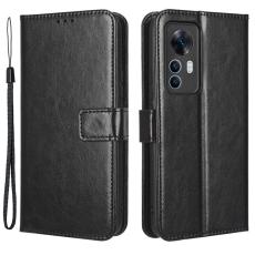  Xiaomi 12T / 12T Pro Fodral Crazy Horse L&auml;der Svart