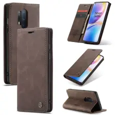 CASEME OnePlus 8 Pro - CASEME Pl&aring;nboksfodral - M&ouml;rk Brun