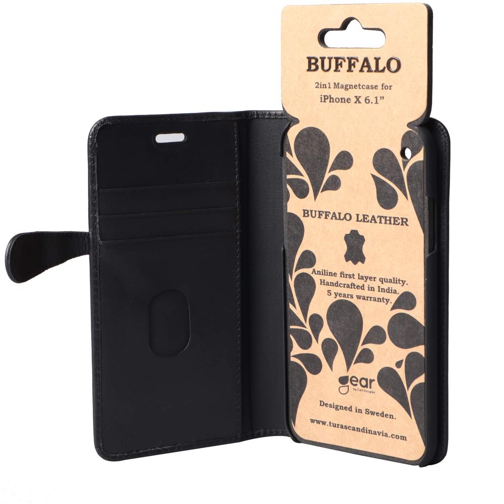 Buffalo Buffalo iPhone XR Fodral 2in1 Äkta Läder Svart