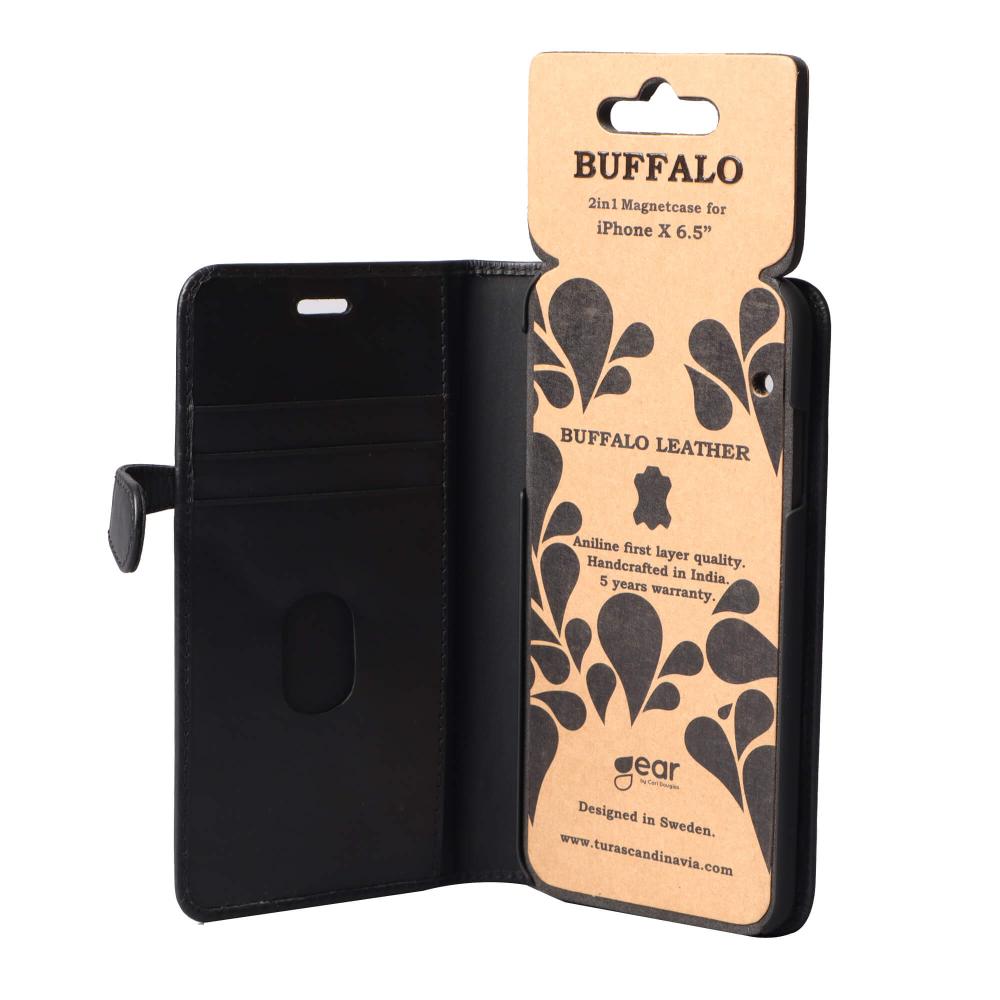 Buffalo Buffalo iPhone Xs Max Fodral 2in1 Äkta Läder Svart