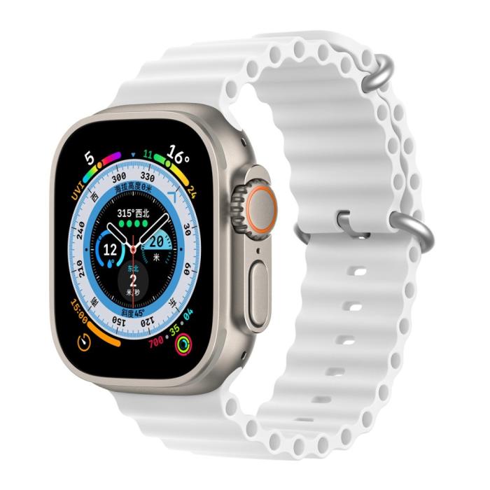 Bild 2, DUX DUCIS DUX DUCIS Apple Watch 42/44/45/46/49 mm Armband Wave Design Vit