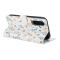  Samsung Galaxy A37/A36/A56 Fodral Rhombus Läder Blommor Vit