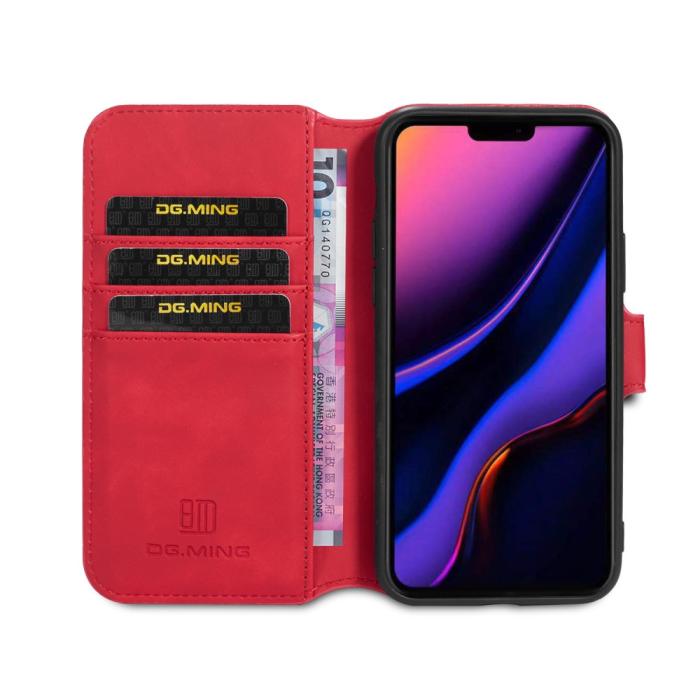 Bild 5, DG.MING DG.MING iPhone 11 Pro Fodral Retro Läder Röd