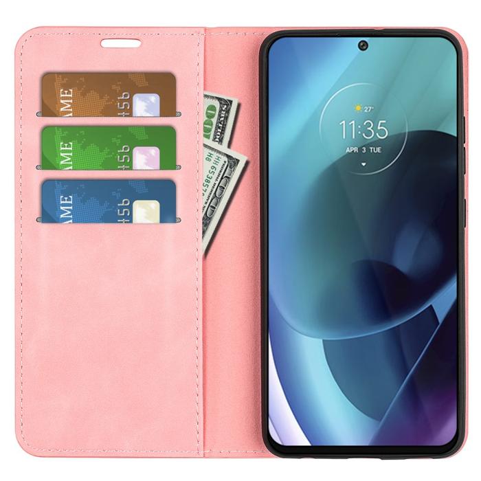 Bild 5,  Motorola Moto G71 Fodral Flip Ljus Rosa
