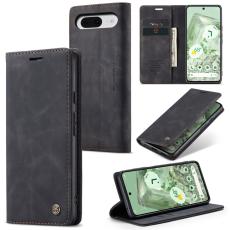 CASEME CASEME Google Pixel 8A Fodral Flip Retro L&auml;der Svart