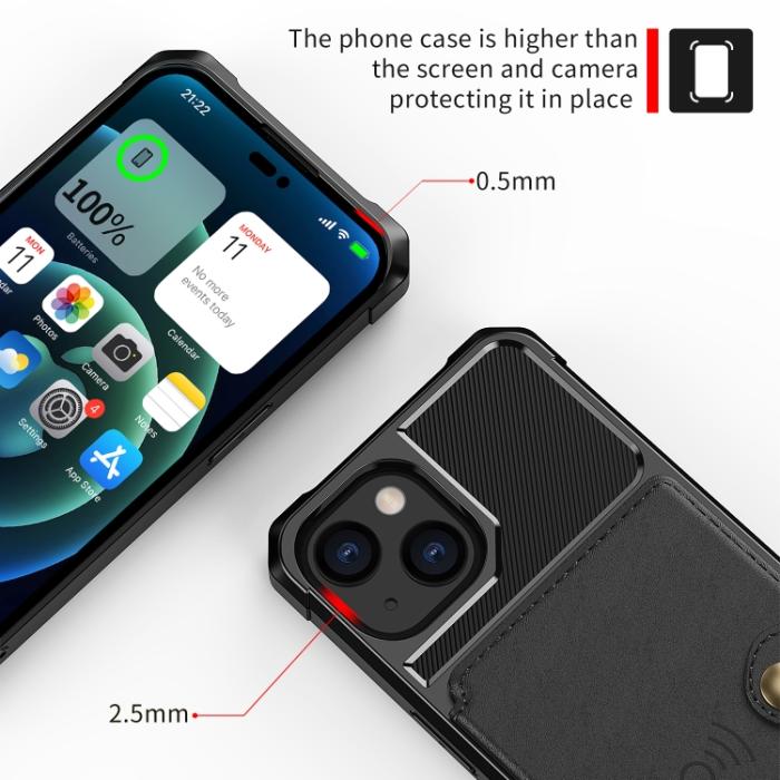 Bild 5,  iPhone 14 Plus Skal Med Magnetiskt Plånbok Svart