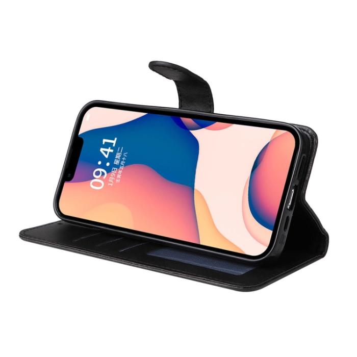 Bild 5,  iPhone 14 Pro Fodral Flip Läder Svart