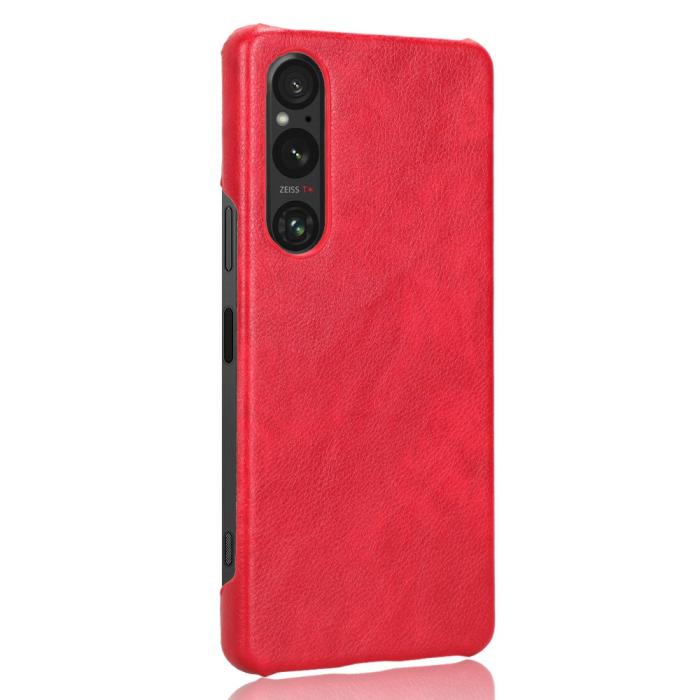Bild 2,  Sony Xperia 1 V Skal Slim Läder Röd