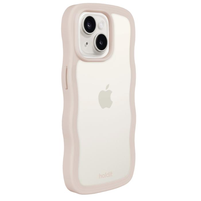 Bild 3, holdit holdit iPhone 15/14/13 Skal Wavy Light Beige Transparent