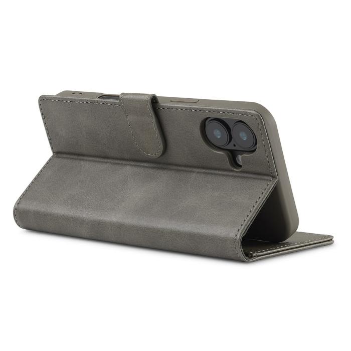 Bild 4, LC.IMEEKE LC.IMEEKE iPhone 16 Fodral Läder Grå