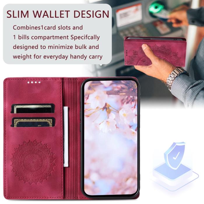 Bild 5,  Xiaomi Redmi Note 14 4G Fodral Flip Mandala Läder Rosa