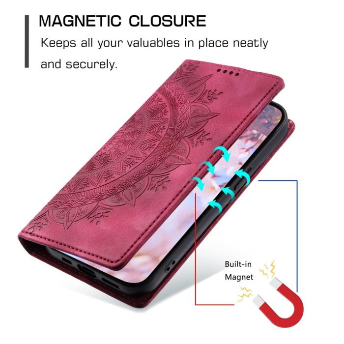 Bild 6,  Xiaomi Redmi Note 14 4G Fodral Flip Mandala Läder Rosa