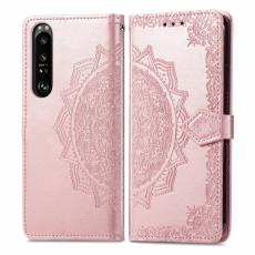  Sony Xperia 1 III - Mandala L&auml;der Fodral - Ros&eacute;guld