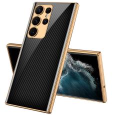 GKK GKK Galaxy S24 Ultra Skal H&auml;rdat Glas Electroplate Kolfiber Textur