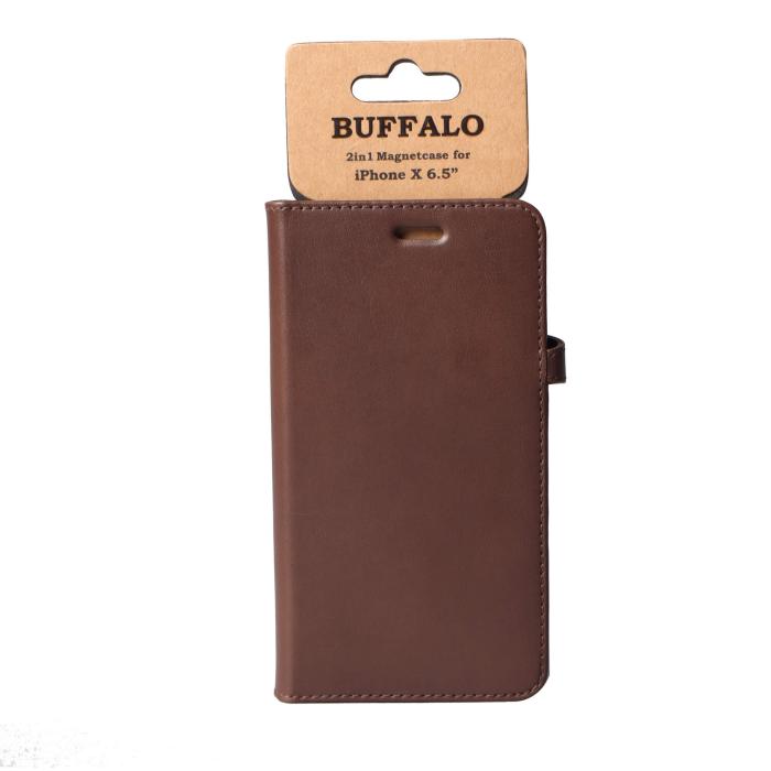 Bild 2, Buffalo Buffalo iPhone Xs Max Fodral 2in1 Äkta Läder Brun