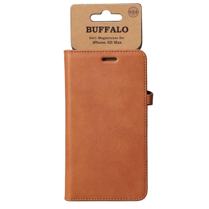 Bild 2, Buffalo Buffalo iPhone Xs Max Fodral 2in1 Äkta Läder Congac