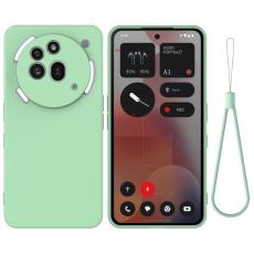  Nothing Phone 3a Pro Skal Liquid Silikon Med Strap Gr&ouml;n