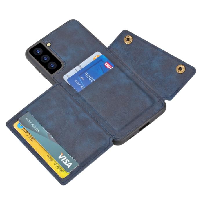 Bild 4,  Samsung Galaxy S21 FE Skal Med Kortfack Och Magnet Blå