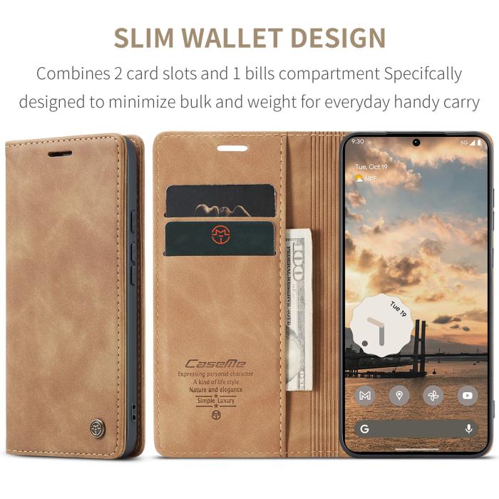 Bild 2, CASEME CASEME Google Pixel 11 / 11 Pro Fodral RFID Läder Brun