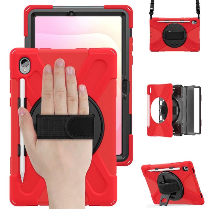 Bild 2,  Samsung Galaxy Tab S11 Skal Shockproof Hybrid Kickstand Röd