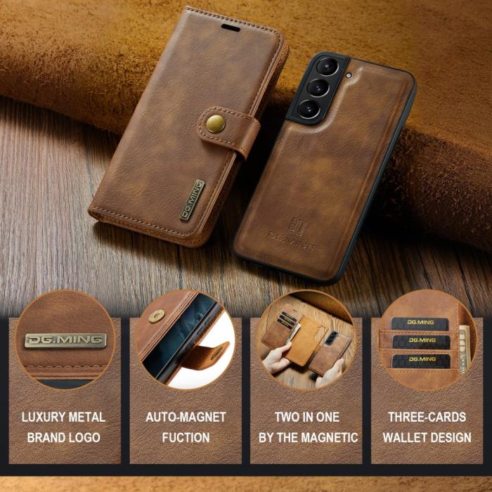 Bild 4, DG.MING DG.MING Galaxy S24 2in1 Magnet Fodral / Skal Brun