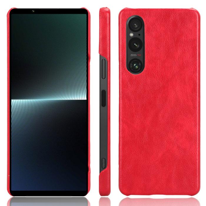 Bild 5,  Sony Xperia 1 V Skal Slim Läder Röd
