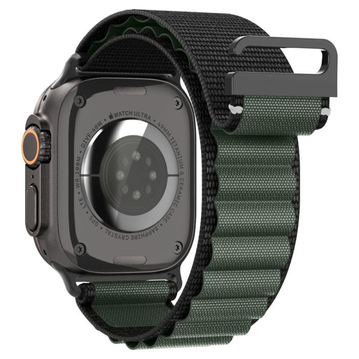 Bild 3, Spigen Spigen Apple Watch 42/44/45/46/49 mm Armband Svart/Grön